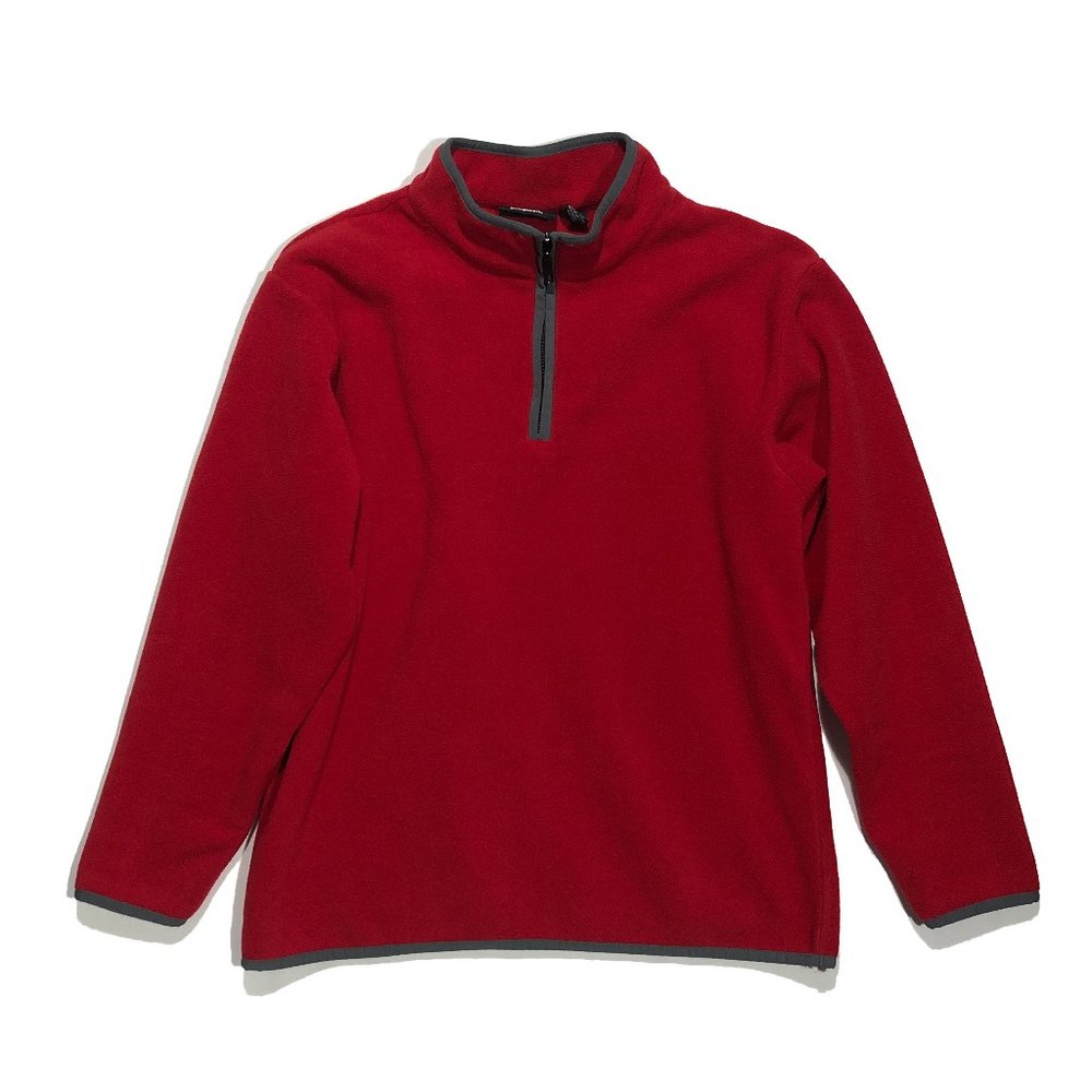 Athletech Mens Size S Red Mock Neck Long Sleeve 1/4 Zip Pullover Sweater